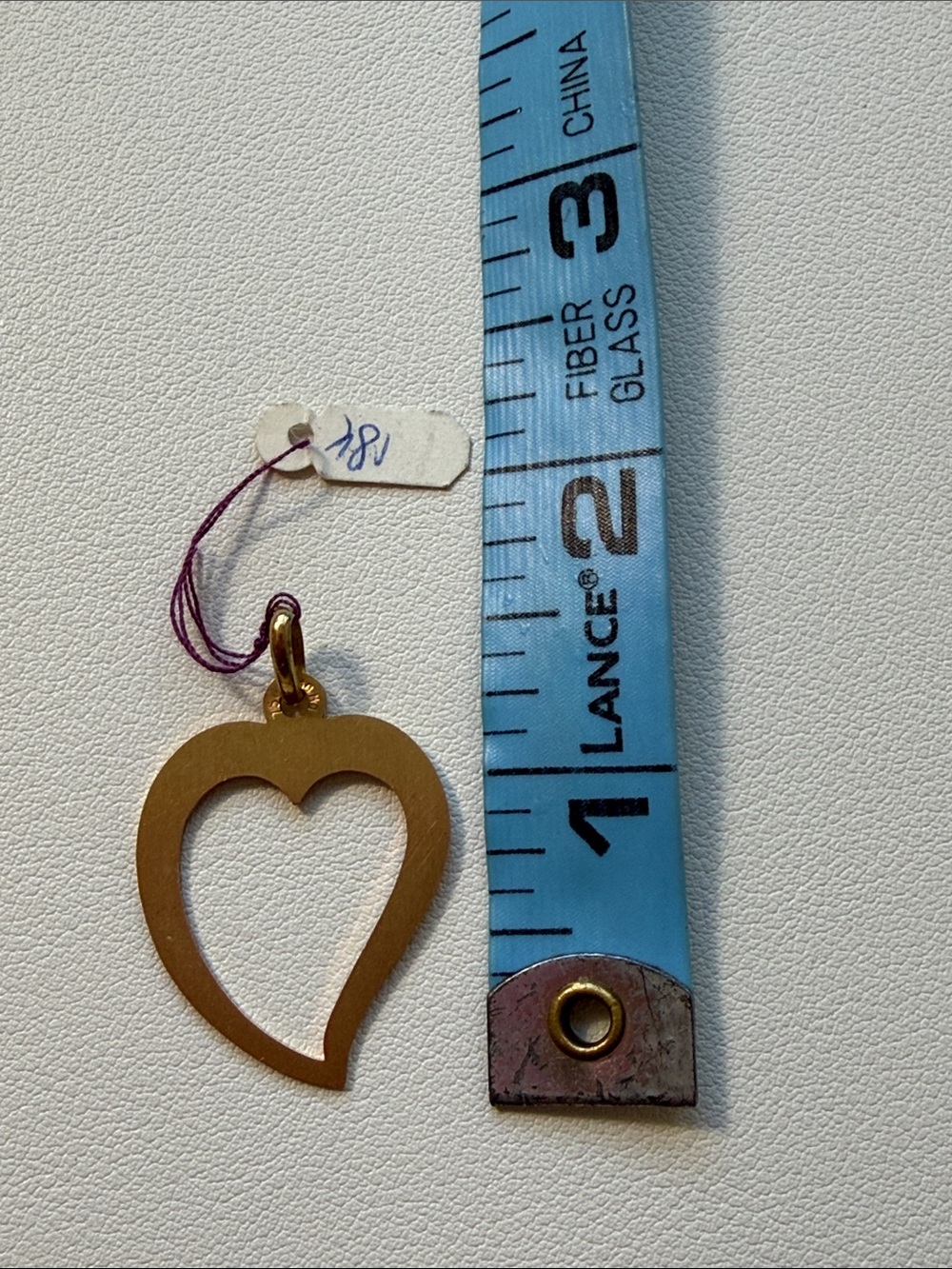 Vintage 18k gold open heart pendant charm marked 750 - Picture 6 of 6